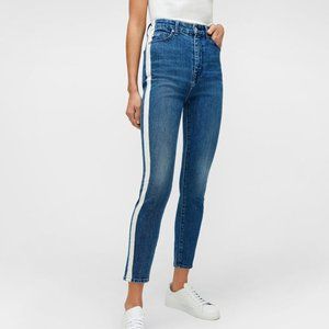 7 For All Mankind High Waist Skinny w/ Stripe